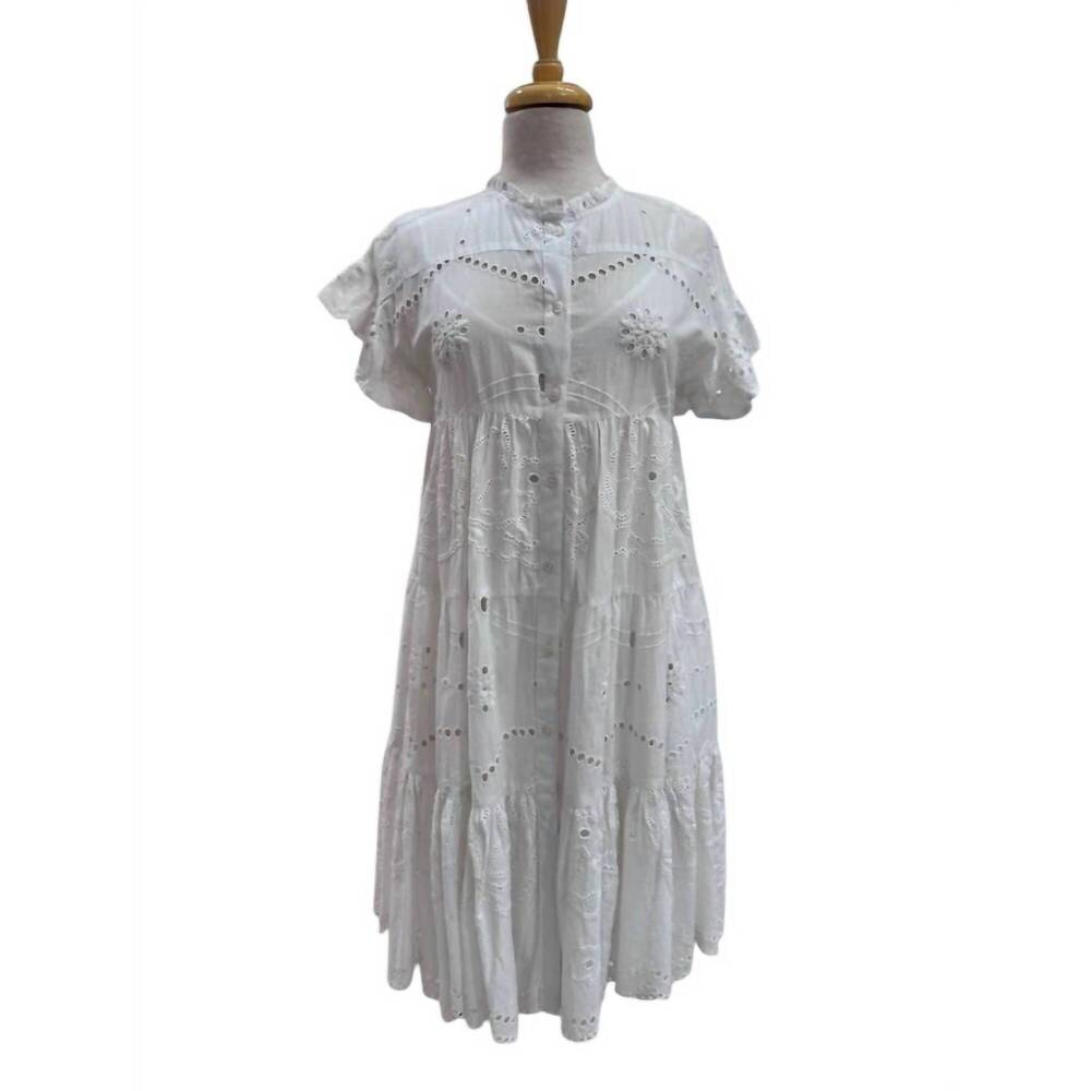 NEW RUBYYAYA women's rose mini dress in white